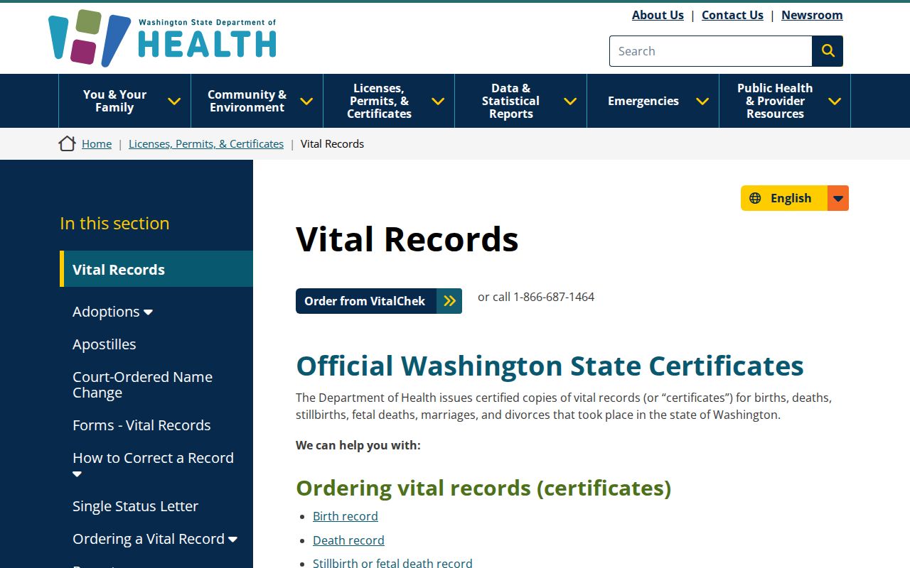 Burien people search using Washington vital record ordering