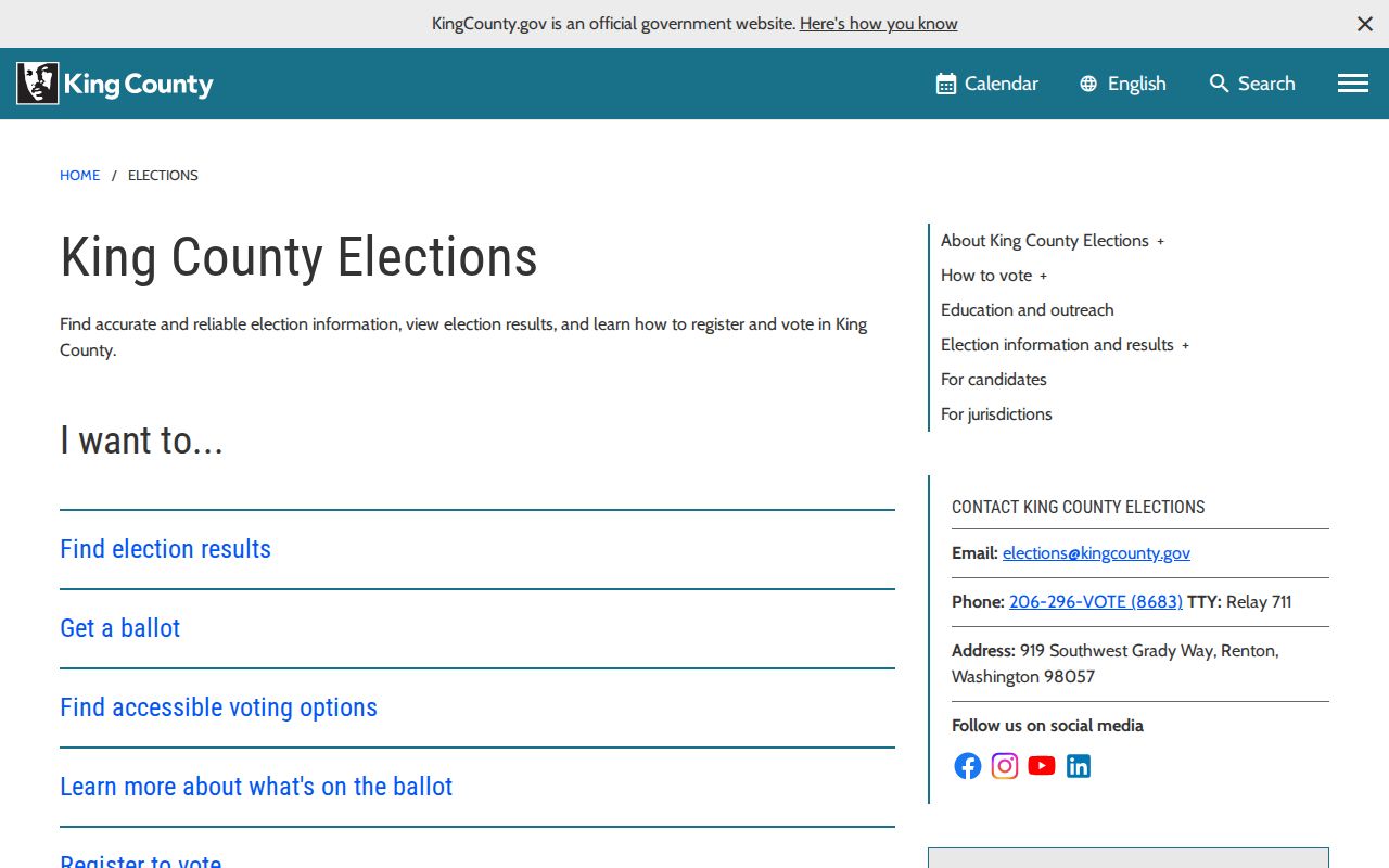 Burien voter registration records routes at King County Elections